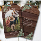 Étiquettes-cadeau Balise cadeau de Noël en bois photo personnalisée