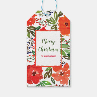 Étiquettes-cadeau Balise cadeau de Noël et Peint à la main