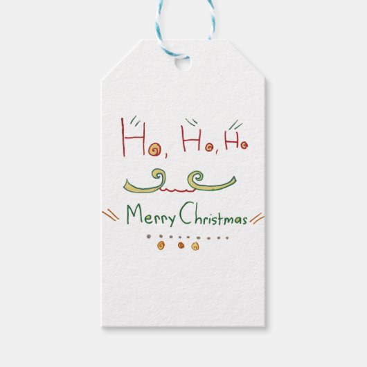 Étiquettes-cadeau Balise cadeau de Noël HO Joyeux (Devant)