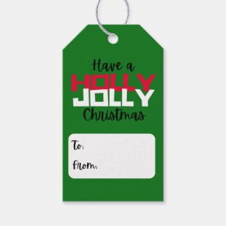 Étiquettes-cadeau Balise cadeau de Noël Holly Jolly