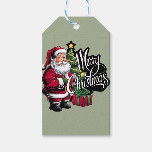 Étiquettes-cadeau Balise cadeau de Noël Joyeux (Devant)