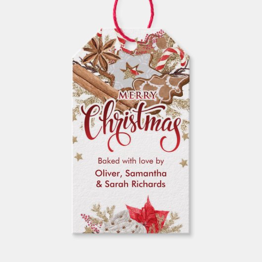 Étiquettes-cadeau Balise cadeau de Noël Joyeux biscuits de Noël (Devant)