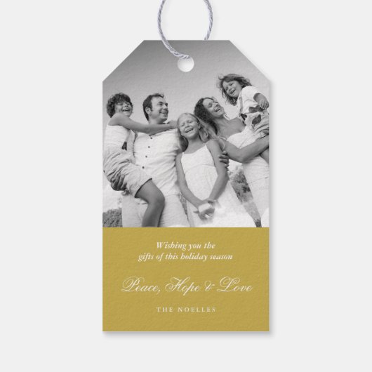 Étiquettes-cadeau Balise cadeau de Noël Joyeux Déco Feuilles (Dos)