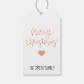 Étiquettes-cadeau Balise cadeau de Noël Joyeux rose Gold (Devant)
