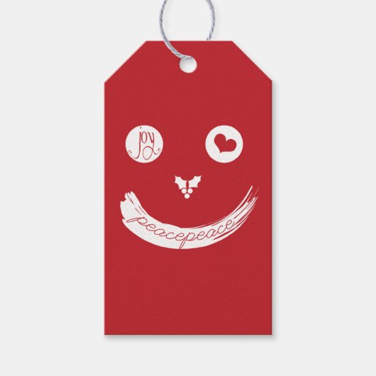 Étiquettes-cadeau Balise cadeau de Noël Peace Love Joy Holiday (Devant)