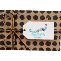 Balise cadeau de Noël Peacock personnalisée