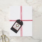 Étiquettes-cadeau Balise cadeau de Noël Poka Dot (Avec de la ficelle)