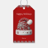 Étiquettes-cadeau Balise cadeau de Noël Red Santa Hat (Dos)