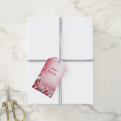 Étiquettes-cadeau Balise cadeau de Noël rose blanc (Avec de la ficelle)