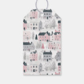 Étiquettes-cadeau Balise cadeau de Noël rose blanc gris (Dos)