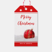 Étiquettes-cadeau Balise cadeau de Noël rouge blanc joyeux (Devant)
