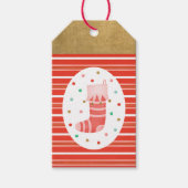 Étiquettes-cadeau Balise cadeau de Noël rouge mignon (Devant)