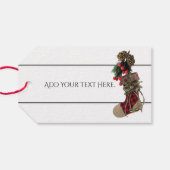 Étiquettes-cadeau Balise cadeau de Noël rustique (Dos (Horizontal))