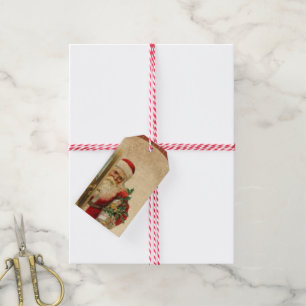 Étiquettes-cadeau Balise cadeau de Noël Vintage Santa Claus