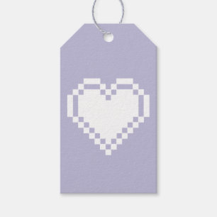 Étiquettes-cadeau Balise cadeau de nos Coeurs 8 bits en Lavender