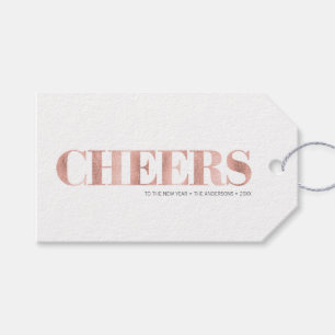 Étiquettes-cadeau Balise cadeau de nouvel an Faux Rose Gold Foil