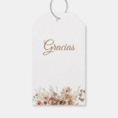 Étiquettes-cadeau Balise cadeau de première communion florale Boho (Dos)