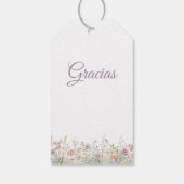 Étiquettes-cadeau Balise cadeau de première communion florale pourpr (Dos)