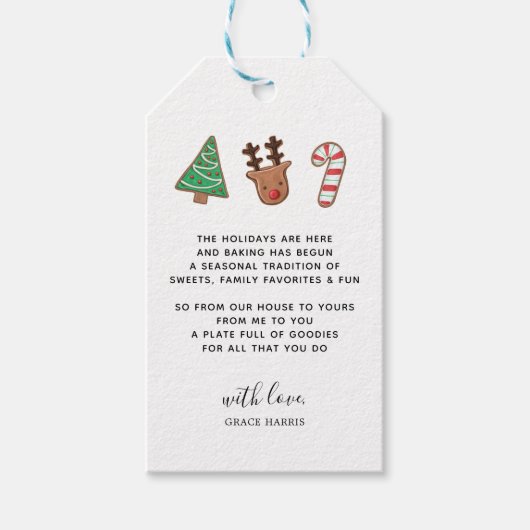 Étiquettes-cadeau Balise cadeau de produits cuits de Noël (Devant)