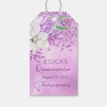 Balise cadeau de Quinceanera Lilac Parties scintil