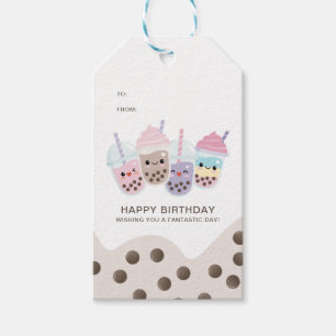 Étiquettes-cadeau Balise cadeau de thé au lait Boba minimaliste mign