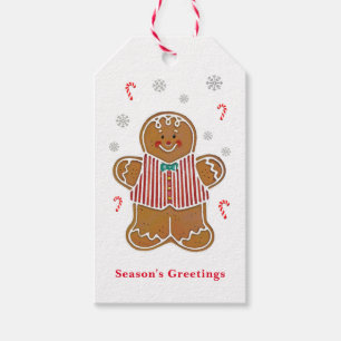 Étiquettes-cadeau Balise cadeau de vacances Gingerbred Man