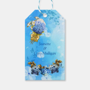 Étiquettes-cadeau Balise cadeau des nuances d'aquarelle bleue Hydran