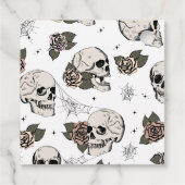 Étiquettes Cadeau Balise cadeau d'Halloween gothique noir et blanc (Dos)