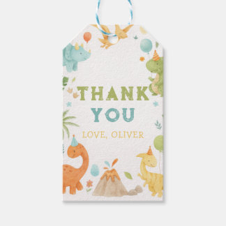 Étiquettes-cadeau Balise cadeau Dinosaure Aquarelle personnalisée