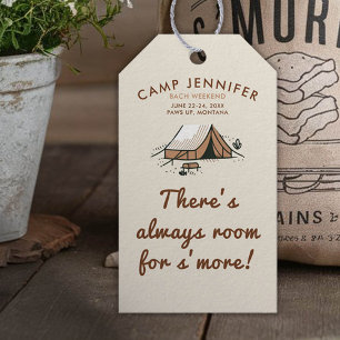 Étiquettes-cadeau Balise cadeau du Camping Earthy Bachelorette Smore