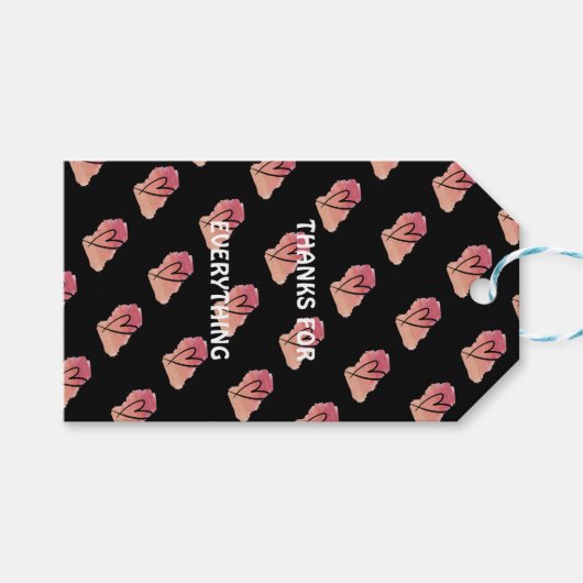 Étiquettes-cadeau Balise cadeau du coeur (Devant (Horizontal))