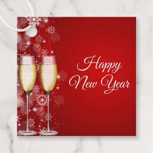 Étiquettes Cadeau Balise Cadeau du Nouvel An (Devant)