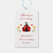 Étiquettes-cadeau Balise cadeau d'un mignon bug Ladybug 1er annivers (Devant)