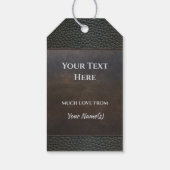 Étiquettes-cadeau Balise cadeau Faux Leather Grunge Brown Blue Grey (Dos)