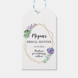 Étiquettes-cadeau Balise cadeau Favor géométrique et succulents
