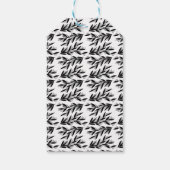 Étiquettes-cadeau Balise cadeau feuille & joyeux script (Dos)