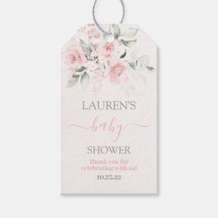 Étiquettes-cadeau Balise cadeau fille Baby shower rose pâle