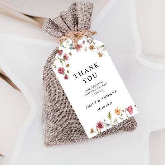 Étiquettes-cadeau Balise Cadeau fleur sauvage