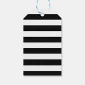 Étiquettes-cadeau Balise cadeau Fleurs rayées noir et blanc | jaune (Dos)