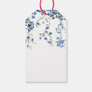 Étiquettes-cadeau Balise cadeau Floral de la Chinoiserie bleue