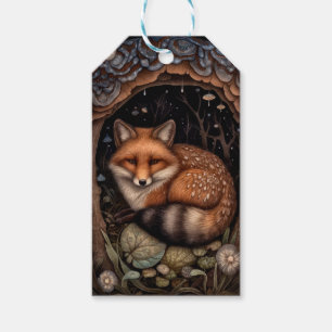 Étiquettes-cadeau Balise cadeau Fox de minuit