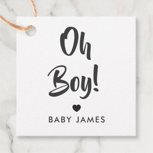 Étiquettes Cadeau Balise cadeau garçon, Balise cadeau Baby shower, K (Devant)