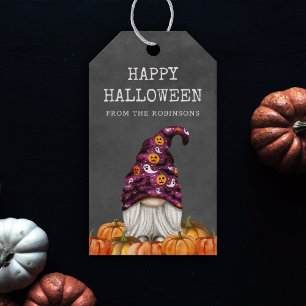 Étiquettes-cadeau Balise cadeau Gnome d'Halloween rustique mignon