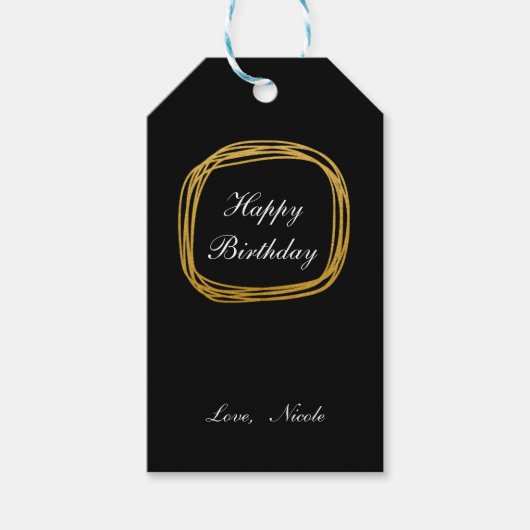 Étiquettes-cadeau Balise cadeau Gold Foil Circle Modern Chic (Devant)