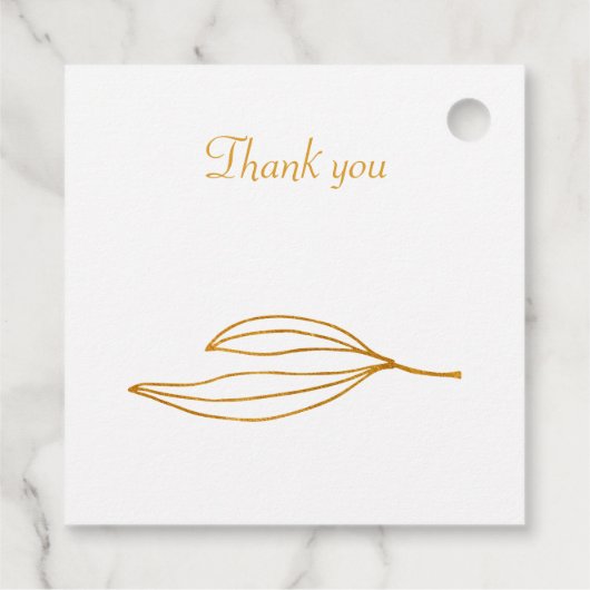 Étiquettes Cadeau Balise cadeau Gold Olive Branch (Dos)