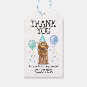 Étiquettes-cadeau Balise cadeau Goldendoodle Chien Anniversaire Merc