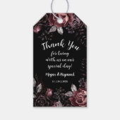 Étiquettes-cadeau Balise cadeau gothique Black Dark Florals Wedding  (Devant)