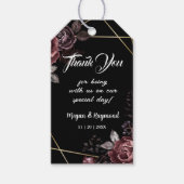 Étiquettes-cadeau Balise cadeau gothique Noir foncé Floral Mariage F (Devant)