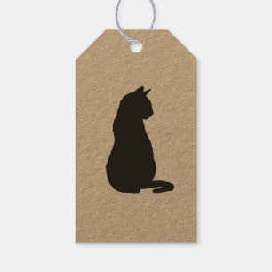 Étiquettes-cadeau Balise cadeau Halloween Chat noir