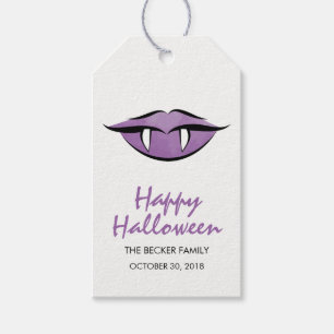Étiquettes-cadeau Balise cadeau Halloween Lips Goth Happy Halloween